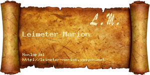 Leimeter Marion névjegykártya